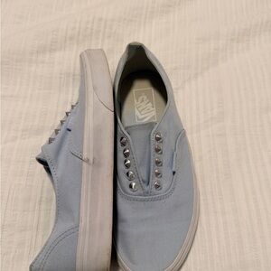 Vans Sky Blue Studded Slip-On Sneakers